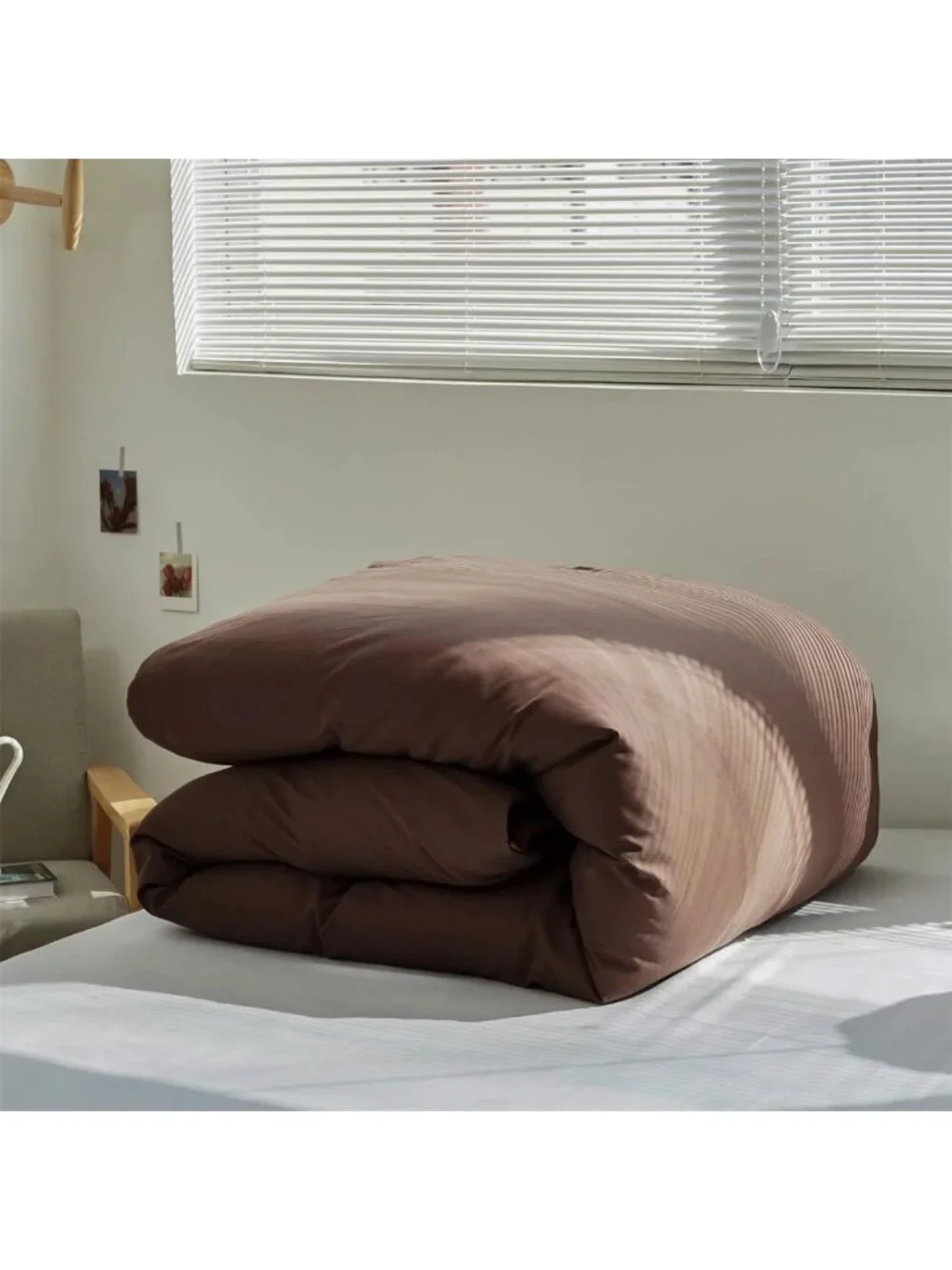 Brown California King Comforter Set - Oversized Mocha Bedding, Vintage Solid